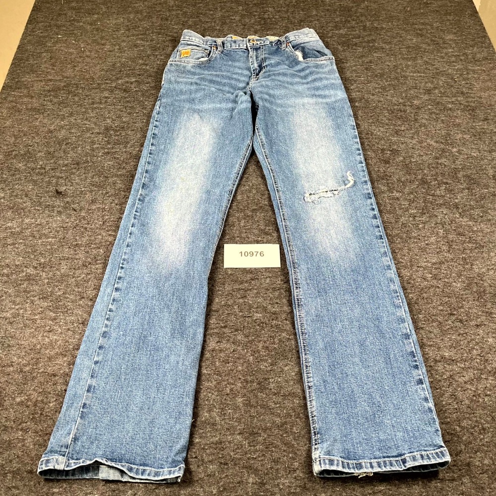 CINCH Bootcut Jeans Womens 18R Blue Light Wash Cotton Stretch Distressed Casual